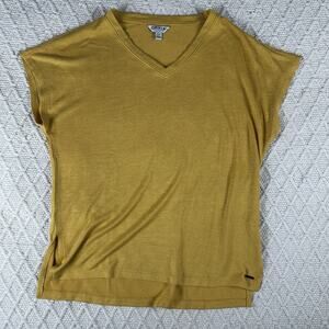 Orvis Women’s Golden Yellow V-Neck Sleeveless Top Size S Classic Collection